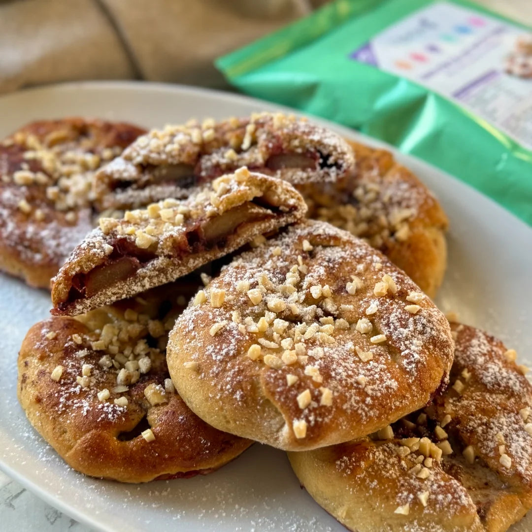 Low Carb Apfeltasche ohne Mehl, aus Fibriya Universellem Ballaststoffmix