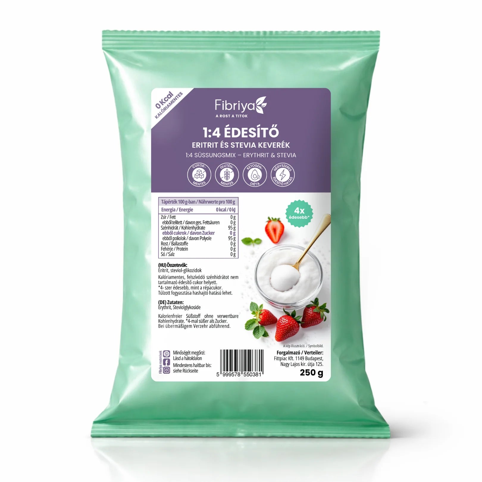 Fibriya sladiaca zmes 1:4 – erytritol a stévia 250g