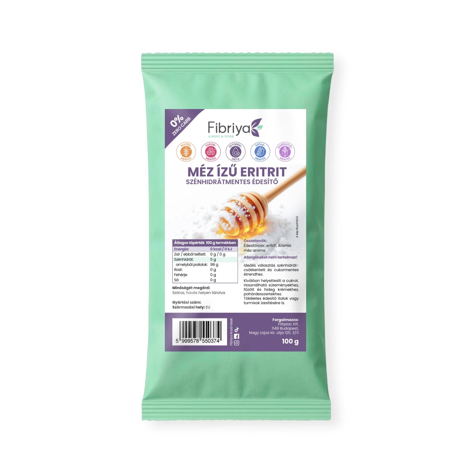 Fibriya Erytritol med medovou príchuťou 100g