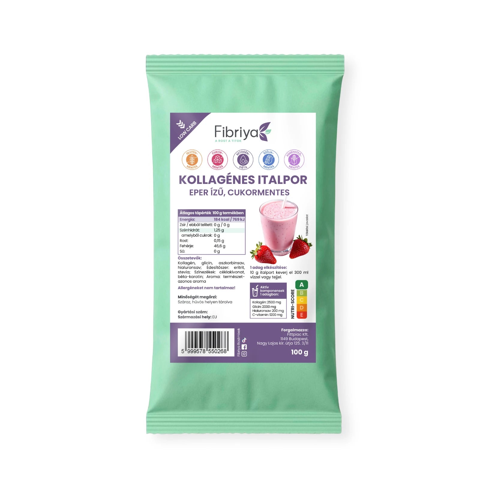 Fibriya Nápojový prášok s kolagénom Jahoda 100g