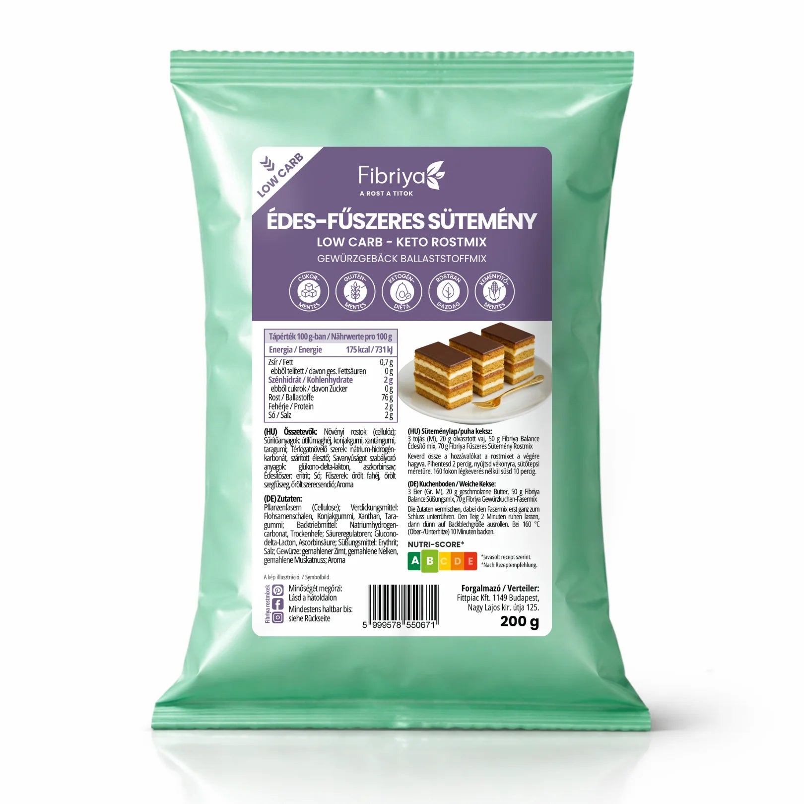 Fibriya sladko-korenený koláč – nízkosacharidová keto vlákninová zmes 200g