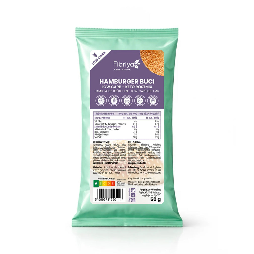Fibriya hamburgerová žemľa – nízkosacharidová keto vlákninová zmes 50g