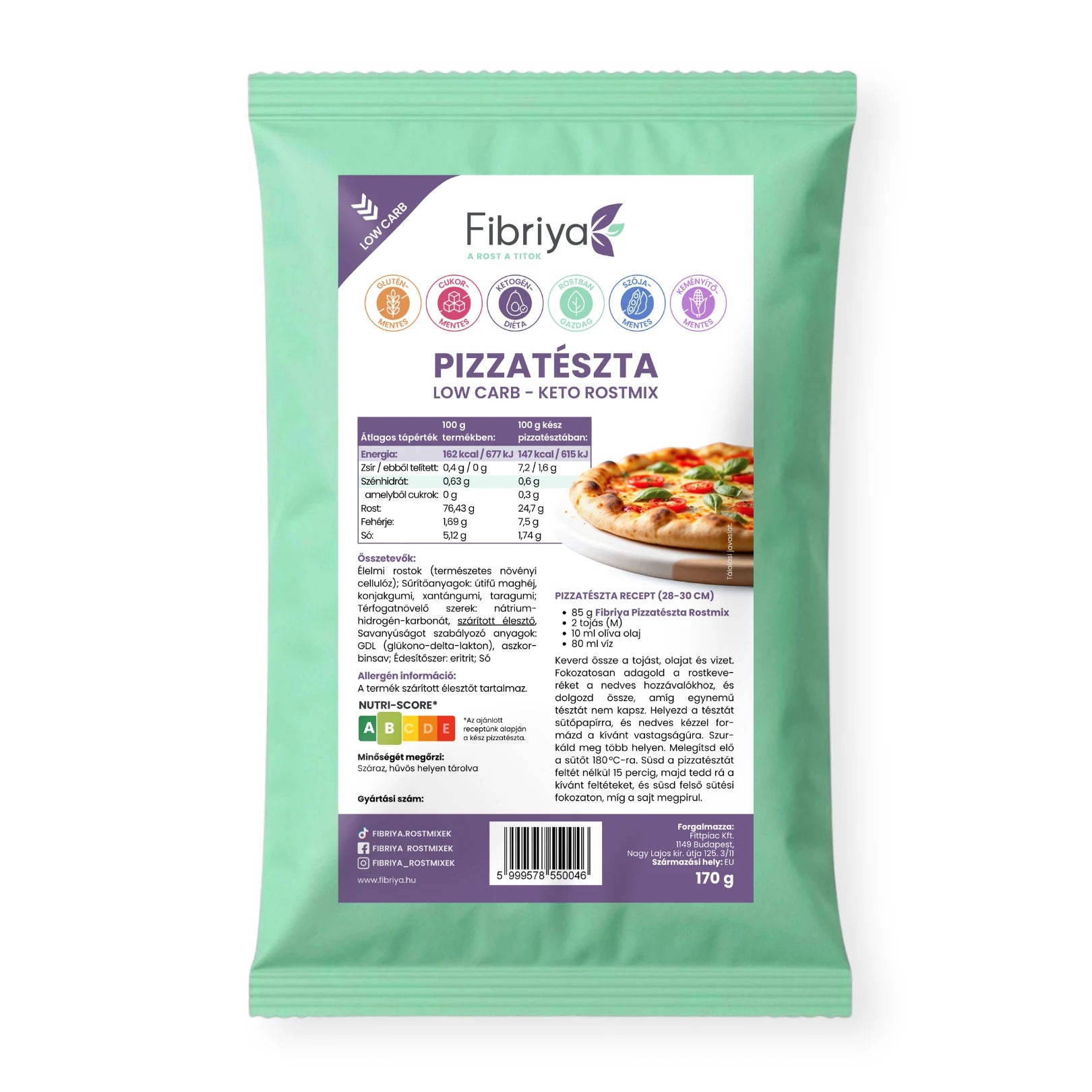 Fibriya Pizza cesto – Low-Carb Keto vlákninová zmes 170g