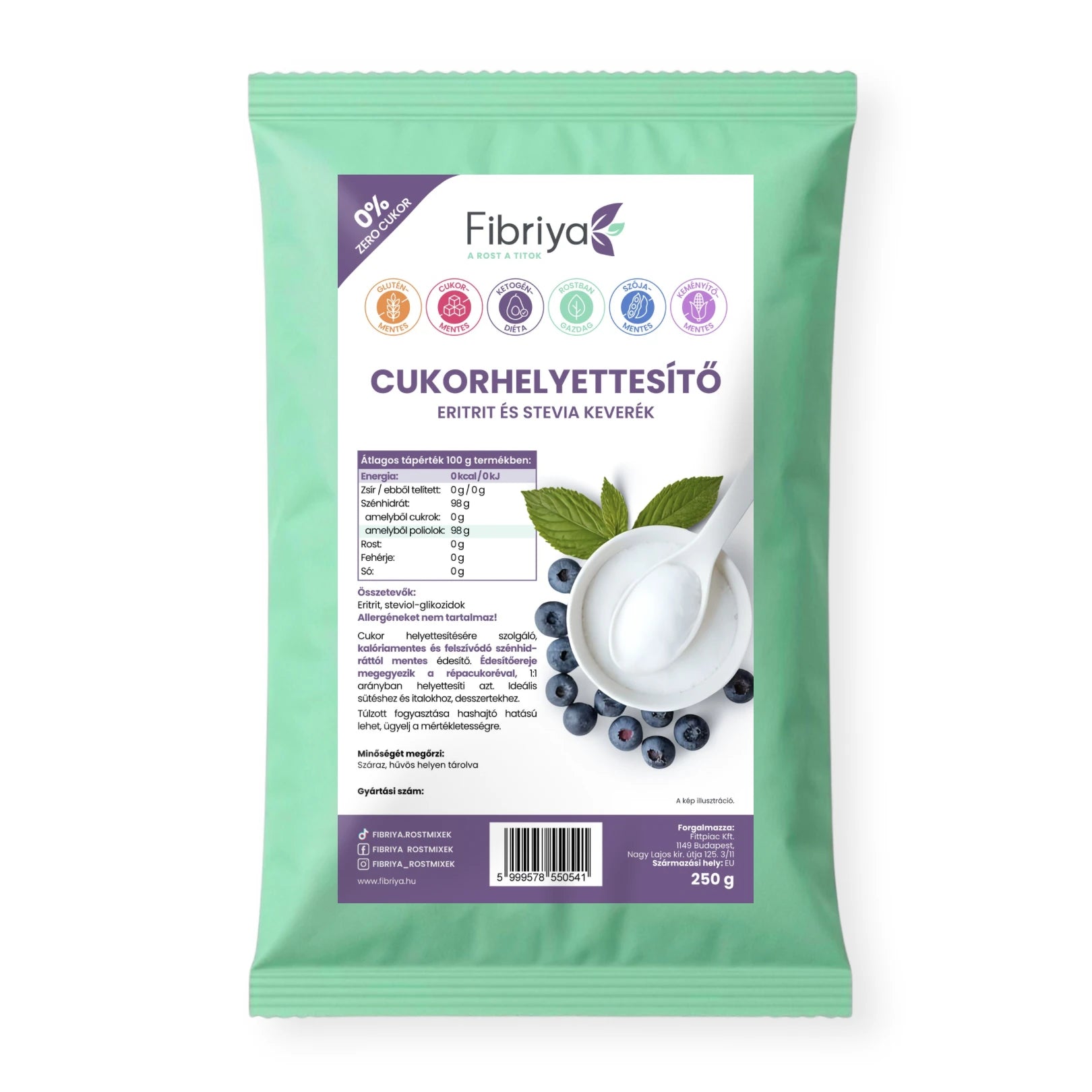 Fibriya Sladidlo – Erytritol & Stévia 250g