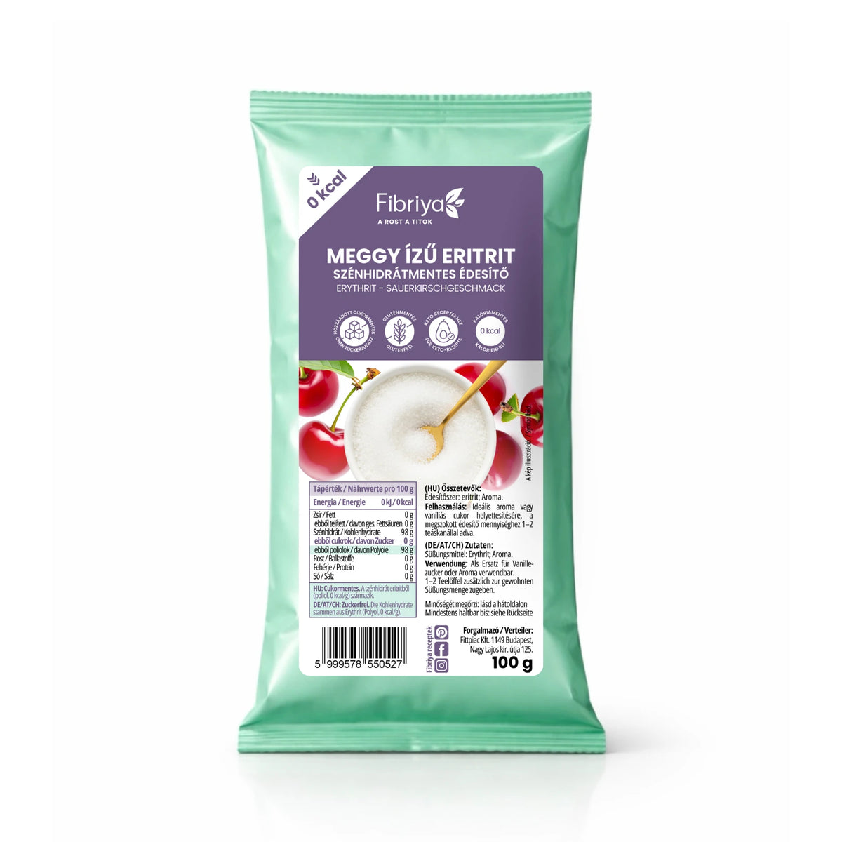 Fibriya Erythrit Sauerkirsche – Kohlenhydratfrei 100g