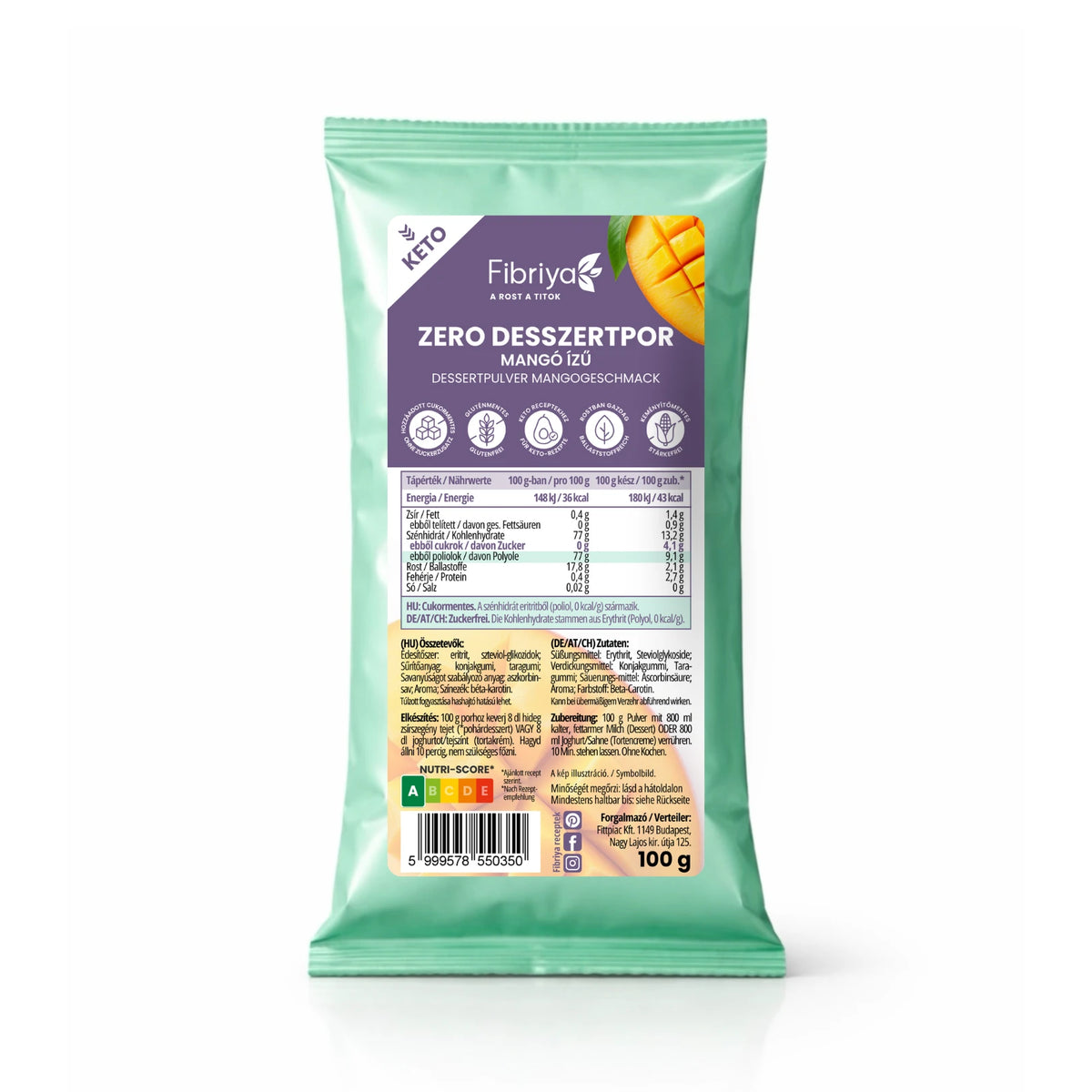 Fibriya Zero Dessertpulver Mango 100g