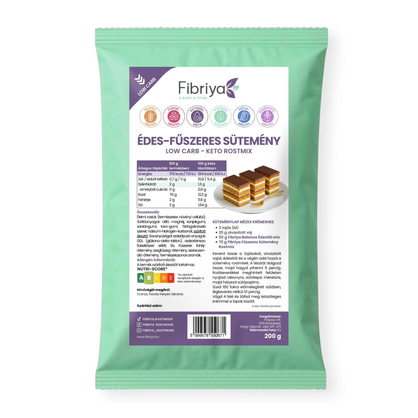 Fibriya Gewürzgebäck – Low-Carb Keto Ballaststoffmix 200g